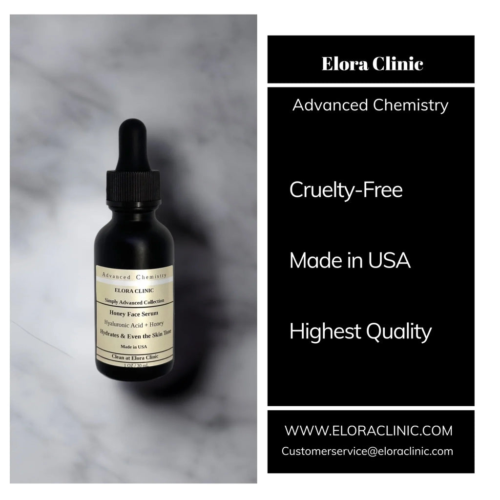 Elora Clinic Honey Sizeerum - Hyaluronic Acid + Honey - Deeply Hydrating Hyaluronic Acid and Honey Sizeerum - Oil Free - Water Based