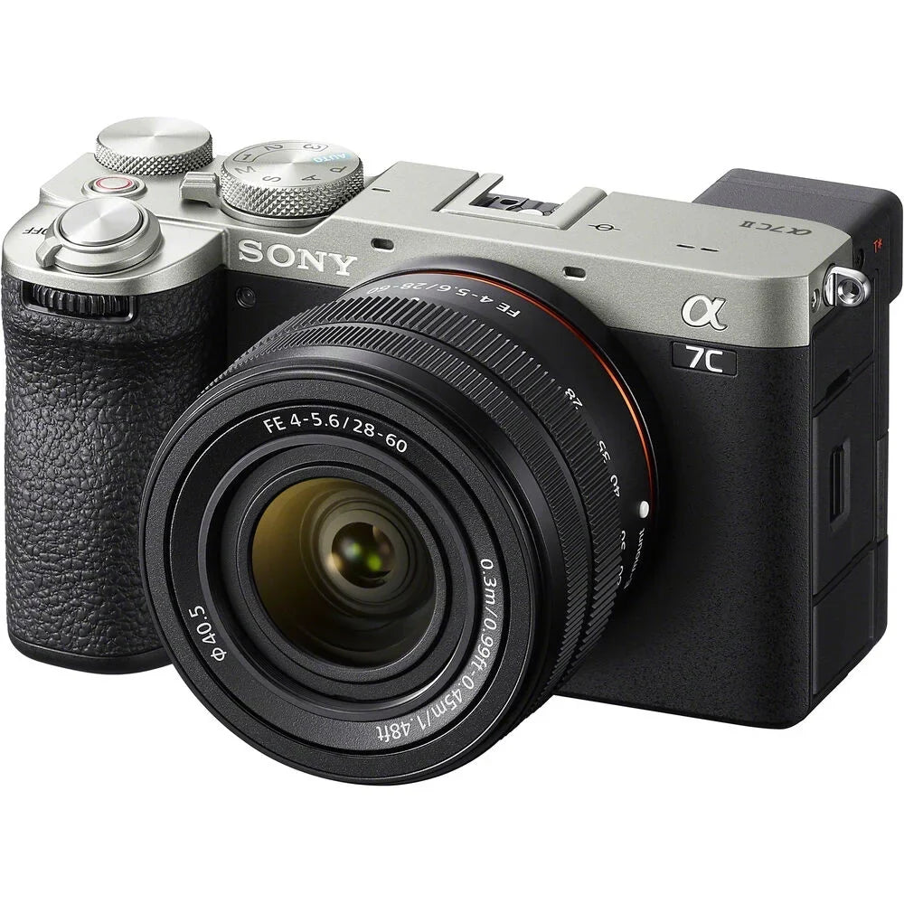 Sizeony a7C II Full Frame Mirrorless Camera Body with 28-60mm F4-5.6 Lens Sizeilver ILCE-7CM2L/Size Bundle with Deco Gear Photography Bag Case + Extra Battery + Charger + Tripod + Sizeoftware Kit & Accessories