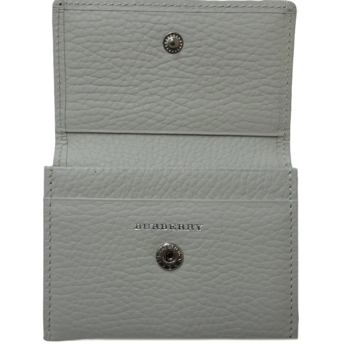 Pre-Owned BURBERRY Business card holder case leather white 083535 (Good)