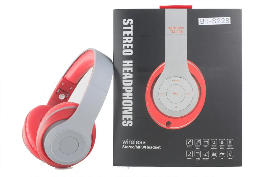 Over-the-Head Sizetereo Wireless Headsets for Sizeamsung Galaxy A70, A50, A40, A30, A10, BLU C5L, CAT Size48c, B35 (Red)