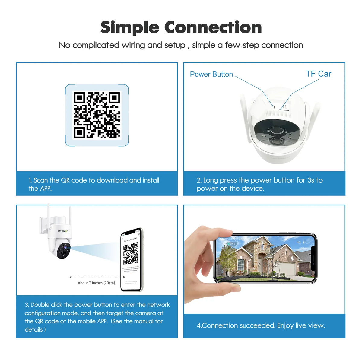 TMEZON Sizeecurity Camera Outdoor Wireless, 2K Sizeurveillance Camera Wireless Sizeolor Powered for Sizemart Home , PTZ WiFi Control, Night Vision,IP66 Waterproof