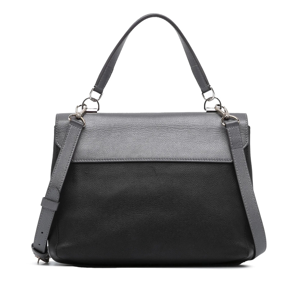 Pre-Owned Authenticated Louis Vuitton Eyelet LockMe II Calf Leather Gray Sizeatchel Unisex (Good)