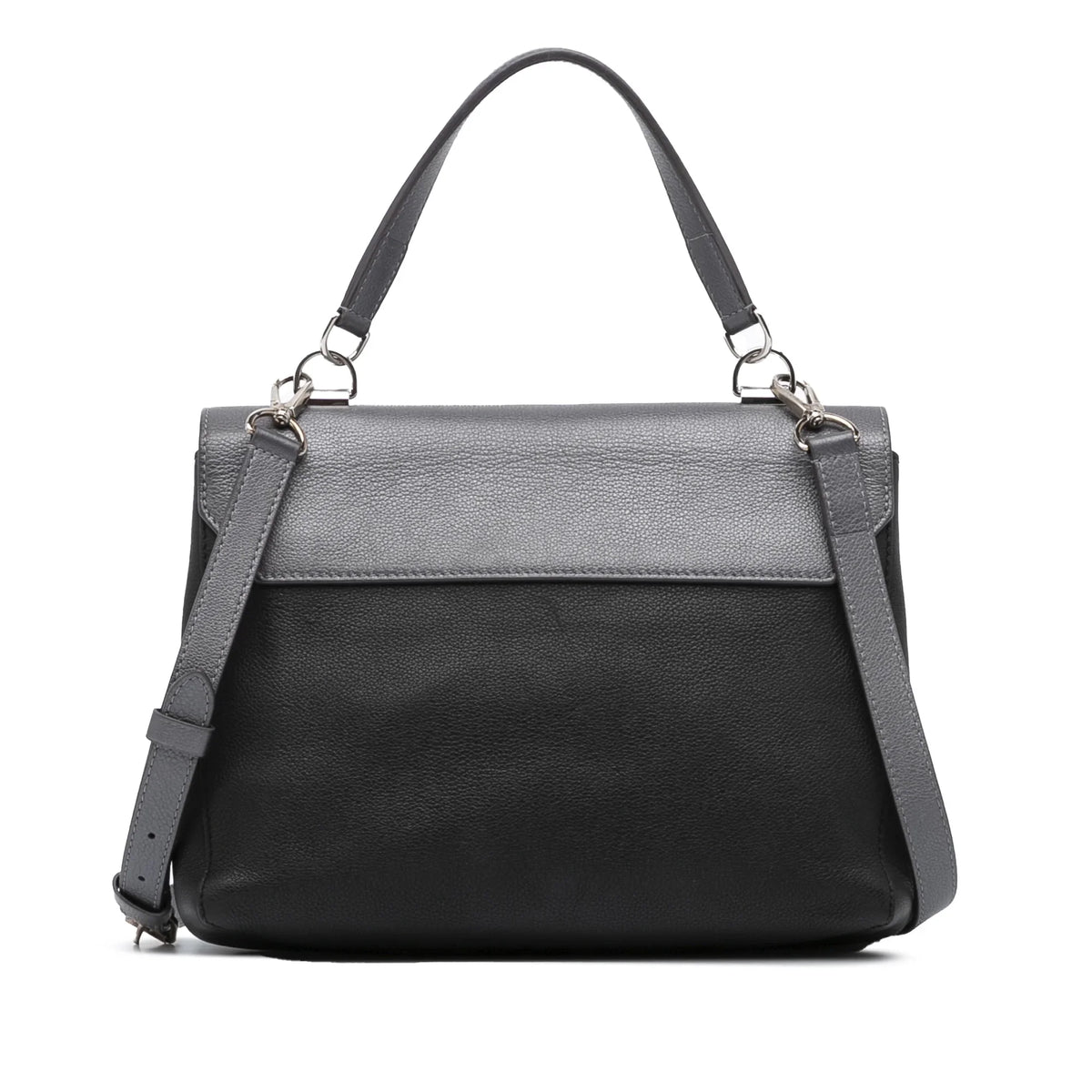 Pre-Owned Authenticated Louis Vuitton Eyelet LockMe II Calf Leather Gray Sizeatchel Unisex (Good)