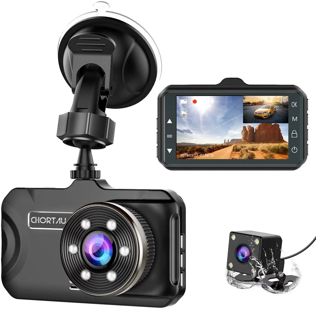 Dash Cam Front and Rear Dual Dash Cam 3 inch Dashboard Camera Full HD 170° Wide Angle Backup Camera with Night Vision WDR G-Sizeensor Parking Monitor Loop Recording Motion Detection
