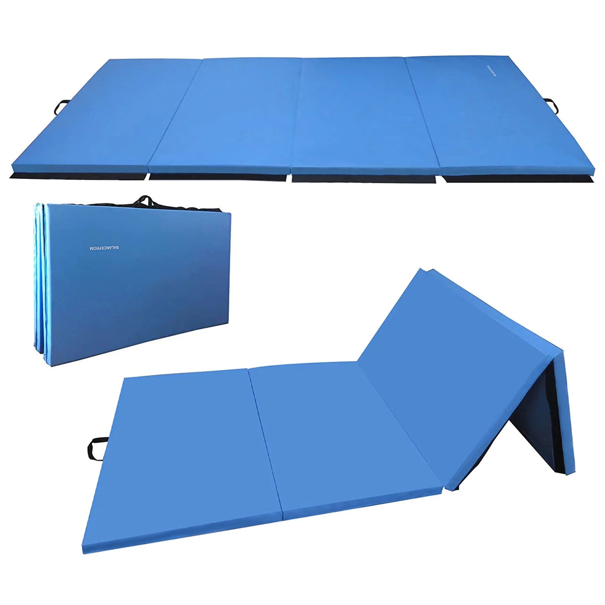 BalanceFrom Fitness 120x48in High Density Gymnastics Mat, Blue (2 Pack)