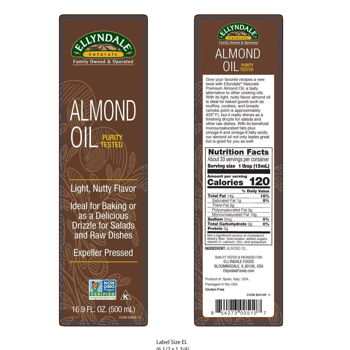 NOW Foods Ellyndale Naturals Almond Oil - 16.9 fl oz