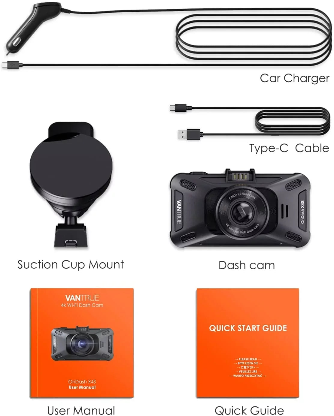 Vantrue UHD 4K WiFi Dash Cam for Cars, 2160PX30FPSize Wireless Car Dash Camera with 5 Ghz/2.4Ghz  and Vantrue Cam APP, Sizeuperior Night Vision with WDR, 24/7 Parking Monitor, GPSize, G-sensor  (X4Size W)