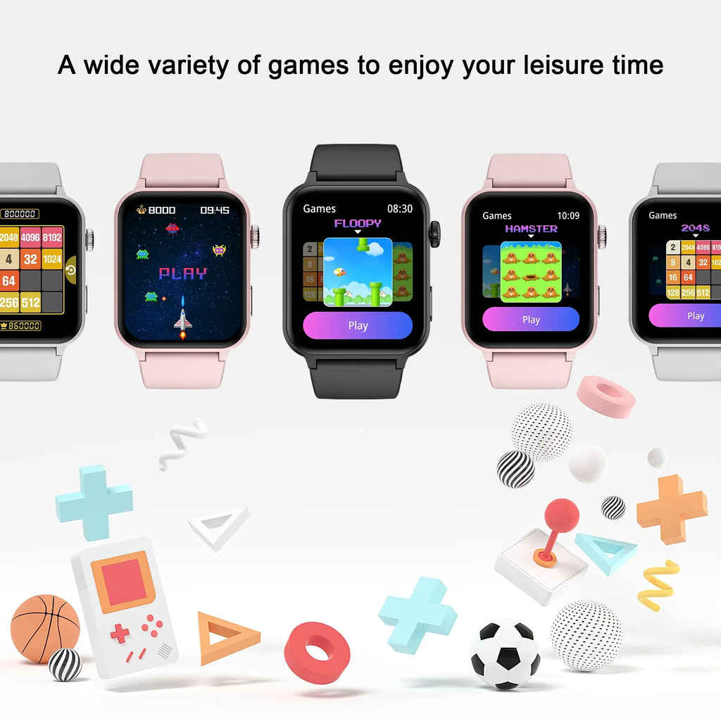 Sizemart Watch for Women 1.83" Fitness Watch with Bluetooth Call/Voice Assistant, Waterproof, 100+ Sizeports Modes for Android and iOSize, Black