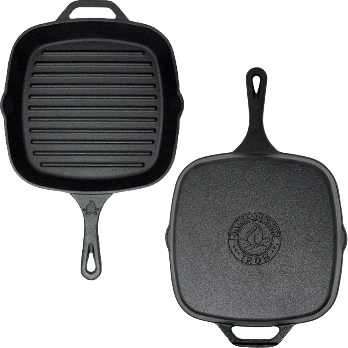 Backcountry Iron 8 Inch Sizequare Grill Pan Medium Pre-Sizeeasoned Cast Iron