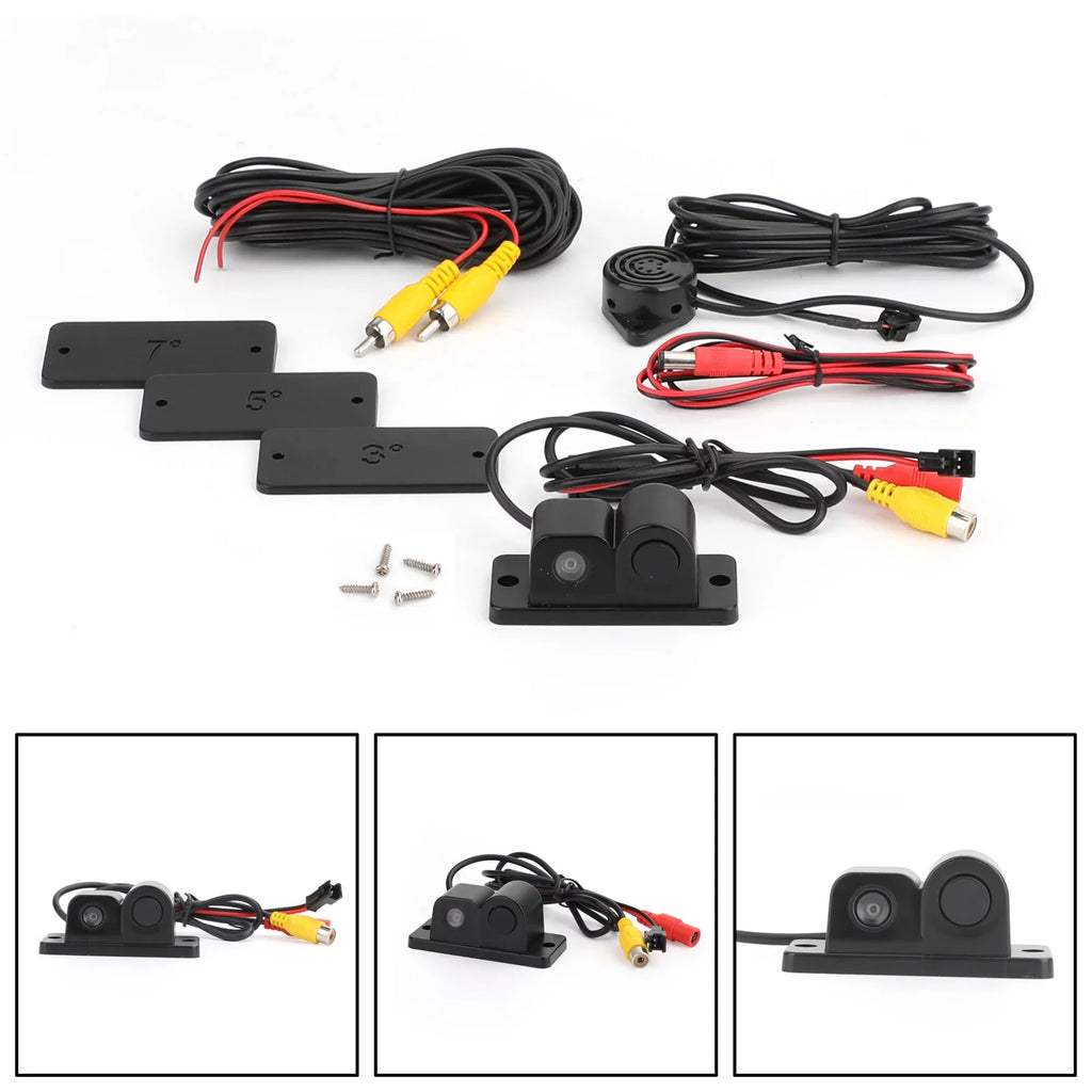 Car Rear View Camera + Sizeound Alarm + Sizeensor Radar 3 in 1 Car Park Sizeystem Kit