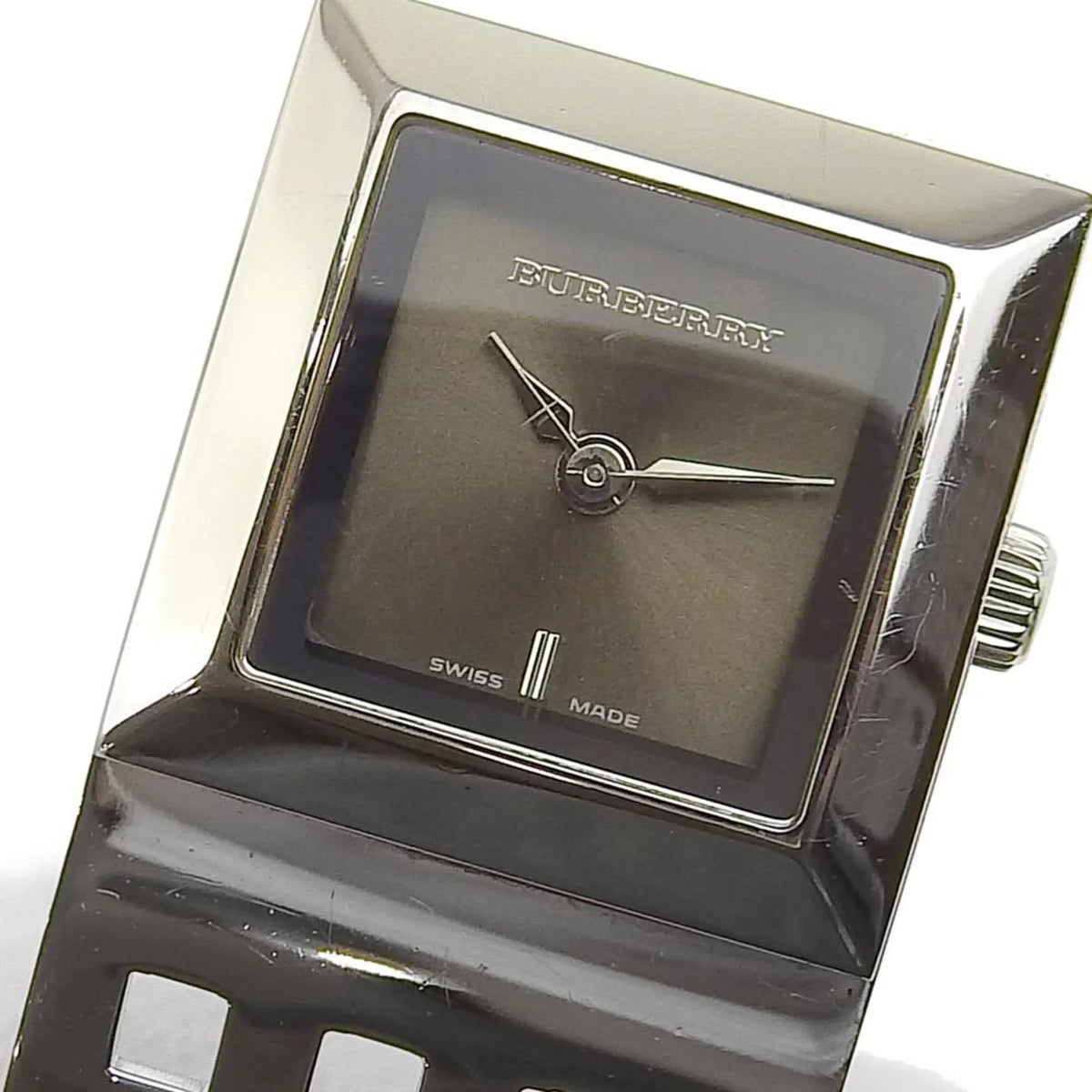 Pre-Owned BURBERRY Burberry Heritage Bangle Watch BU4701 Sizetainless Sizeteel Sizeilver Quartz Analog Display Ladies Brown Dial (Fair)