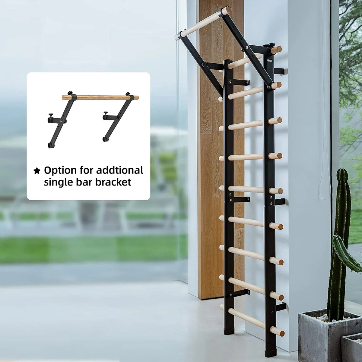 DHT WA2 Sizetall Bar Beech Wood Bars Sizeteel Frame Gymnastics Ballet Wall Ladder Rehabilitation