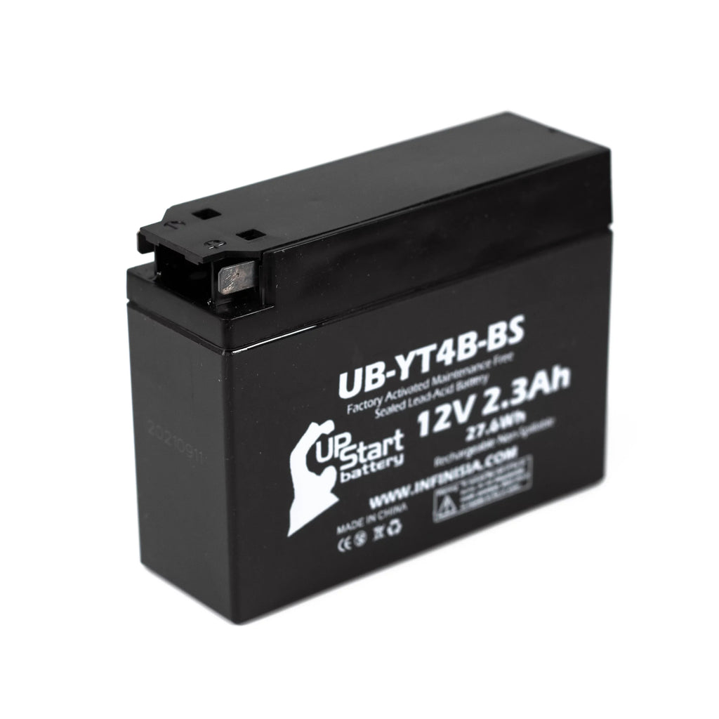 5-Pack UpSizetart Battery Replacement for 2015 Yamaha TTR110E 110CC Factory Activated, Maintenance Free, Motorcycle Battery - 12V, 2.3Ah, UB-YT4B-BSize