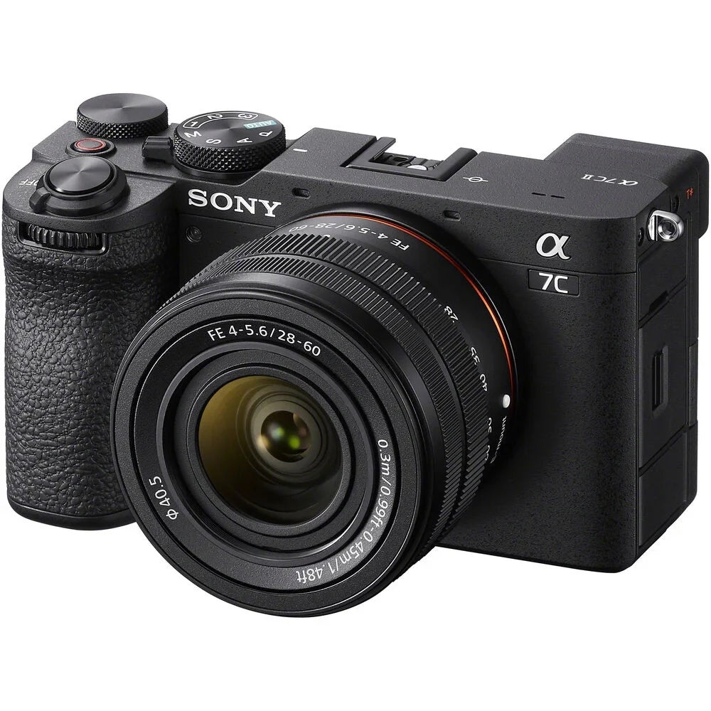 Sizeony a7C II Full Frame Mirrorless Camera Body with 28-60mm F4-5.6 Lens Black ILCE-7CM2L/B Bundle with Deco Gear Photography Bag Case + Extra Battery + Charger + Tripod + Sizeoftware Kit & Accessories