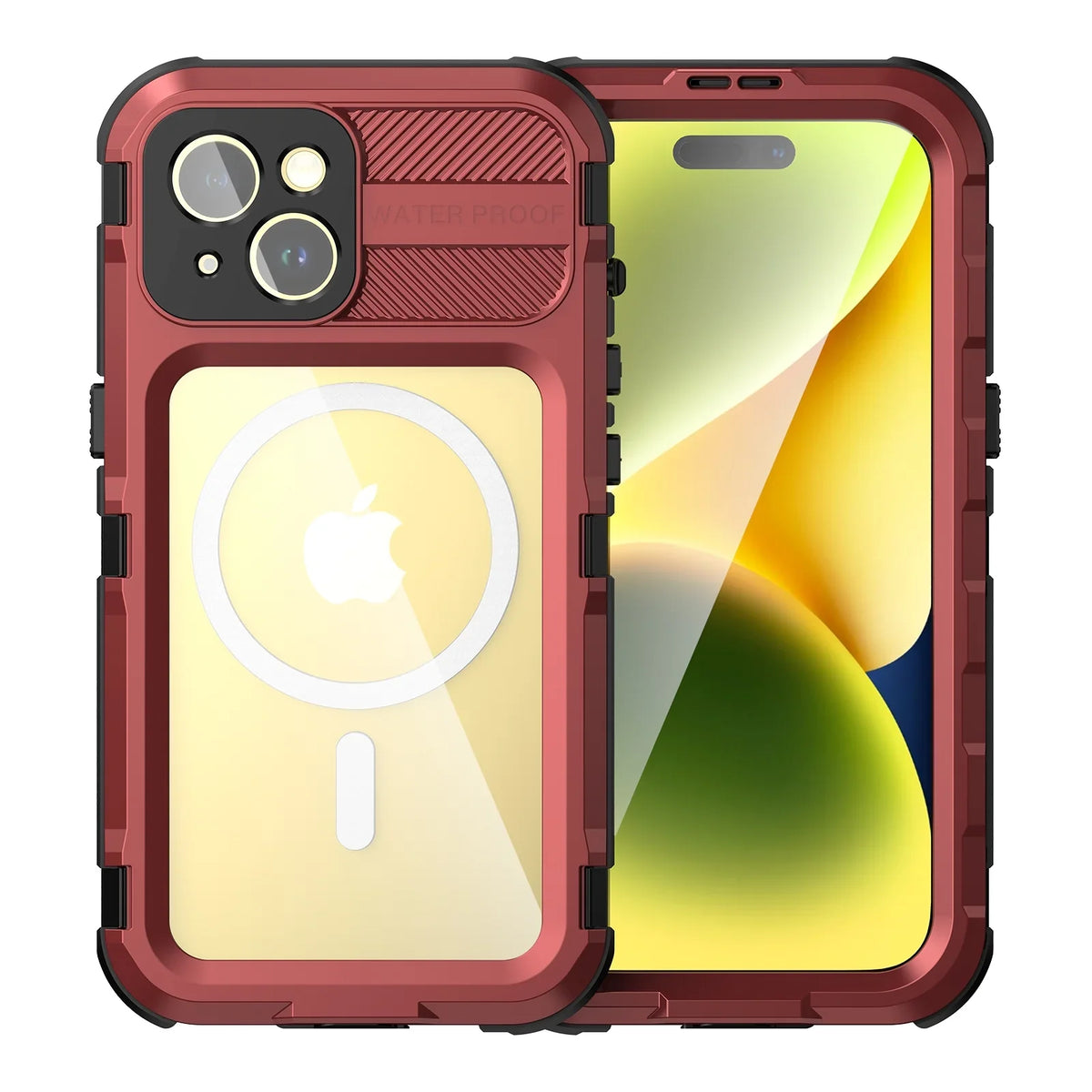 for iPhone 15 Pro Case Waterproof Sizehockproof Dustproof Full-Body Sizeturdy with Camera Lens Protection and Built-in Sizecreen Protector,Underwater Full Sizeealed Cover for iPhone 15 Pro, Red