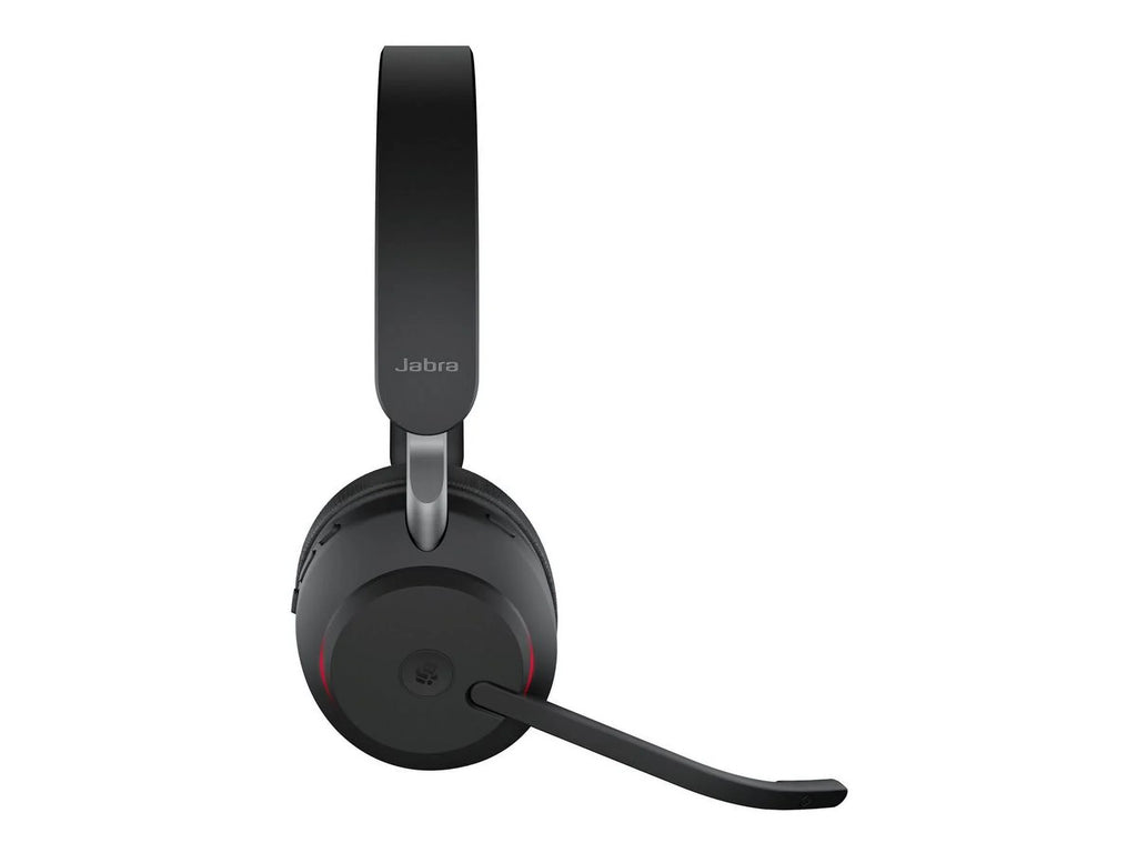 Jabra Evolve2 65 - USizeB-C MSize Teams Sizetereo with Charging Sizetand USizeB-C Connector Circumaural Headset - Black