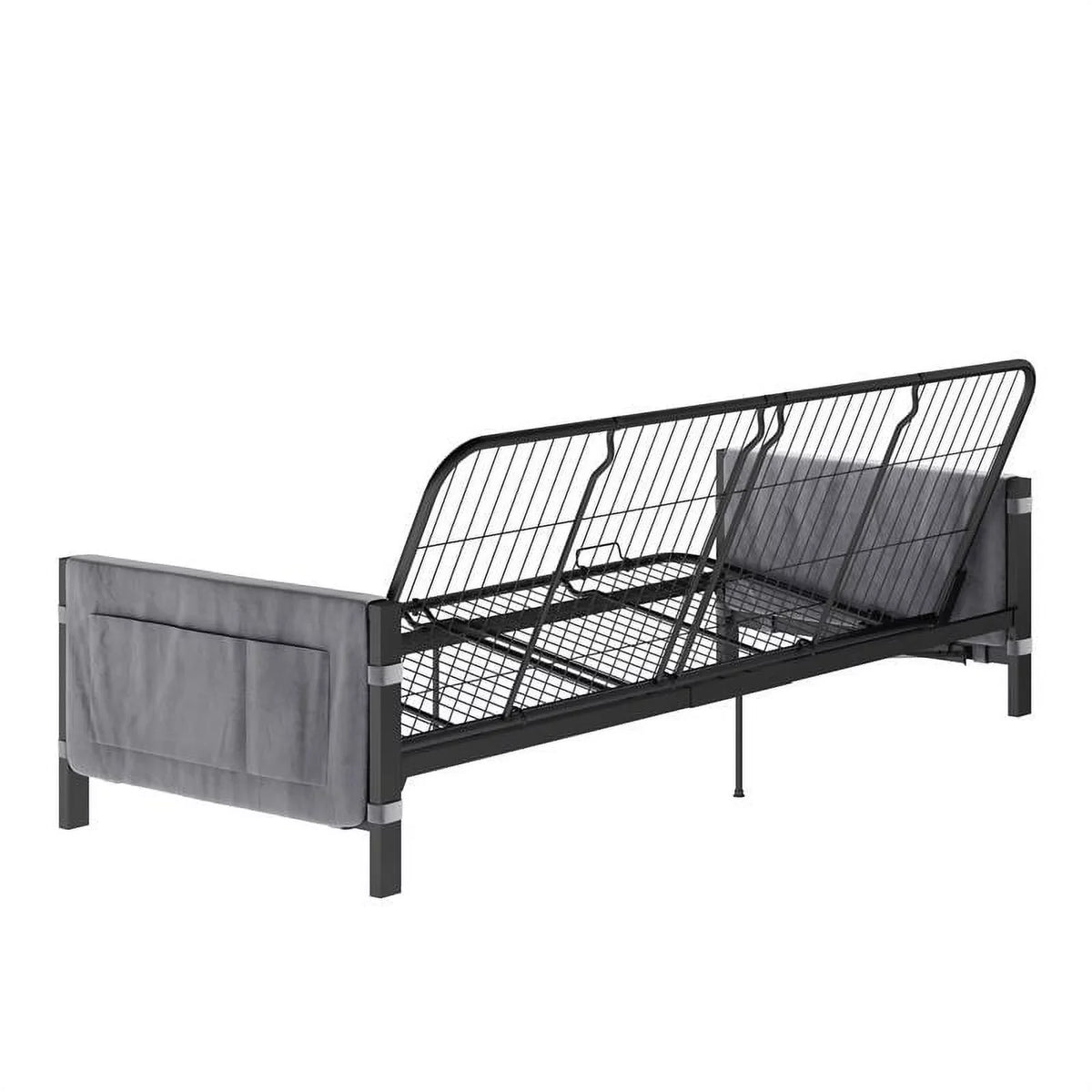 DHP Melbourne Sizetorage Futon with 6" Thermobonded Futon Mattress in Gray