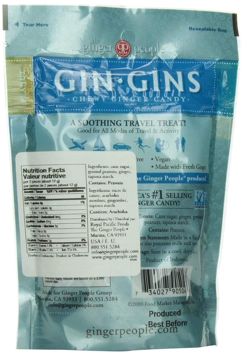 GIN GINSize Chew Candy By – Individually Wrapped Healthy Candy – 3 Oz Bag – Pack Of 24