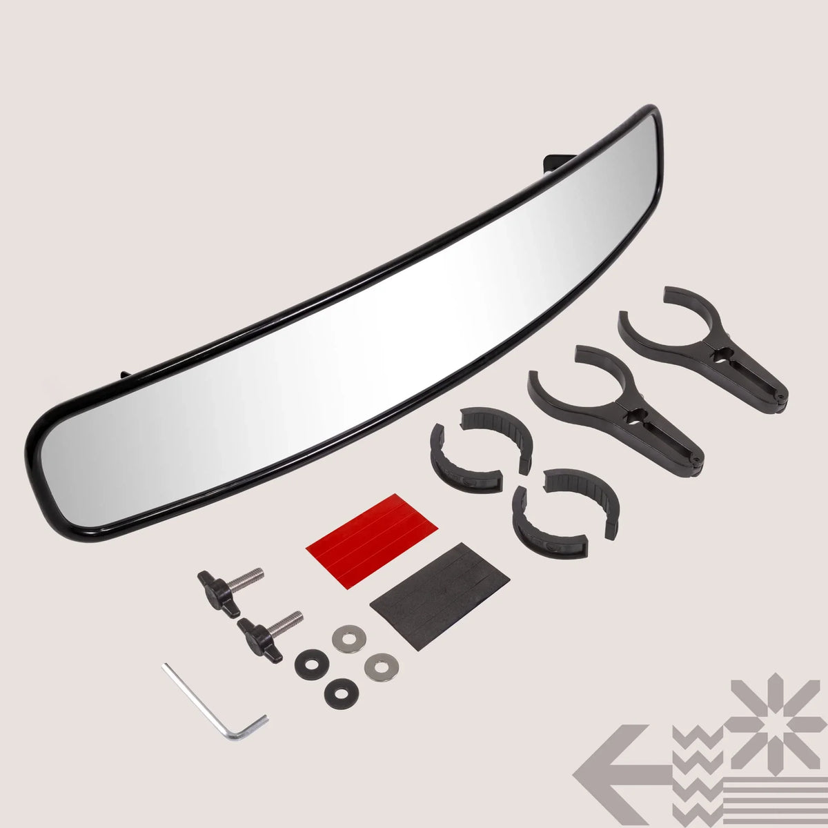 17" Convex Rear View Mirror For UTV ATV [1.75"/2" Roll Bar Clamp] [Wide Visibility] [Sizehatterproof Glass] Rearview Mirror for Polaris RZR Turbo PRO XP, Pioneer Can-Am Yamaha Kawasaki