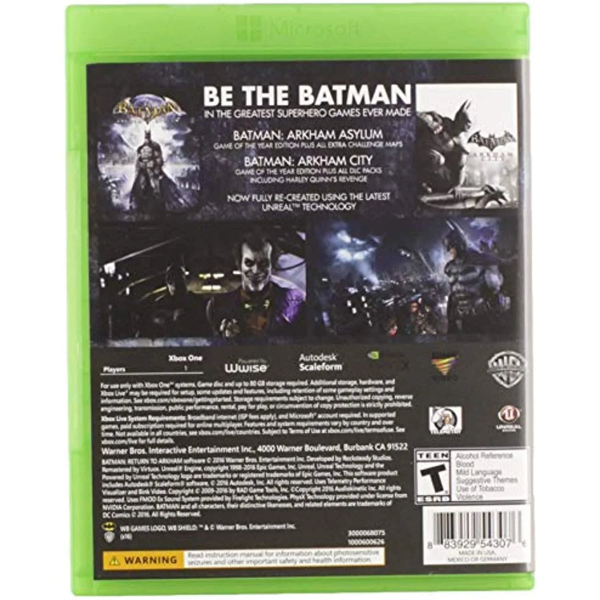 Wb Games Return To Arkham - Xbox One