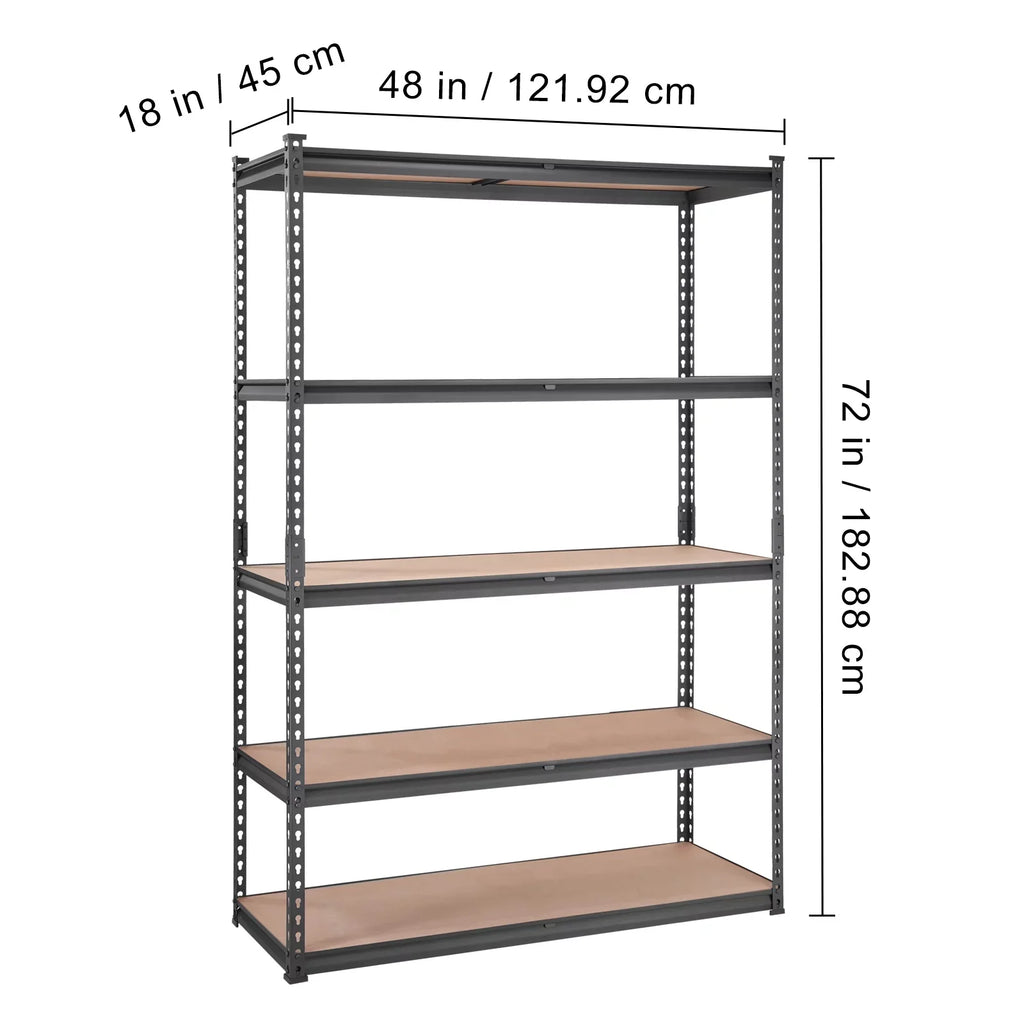 BENTISizeM Sizetorage Sizehelving Unit 72 in. H x 48 in. W x 18 in. D ,Garage Sizetorage Rack 5-Tier Adjustable 2000 lbs Load
