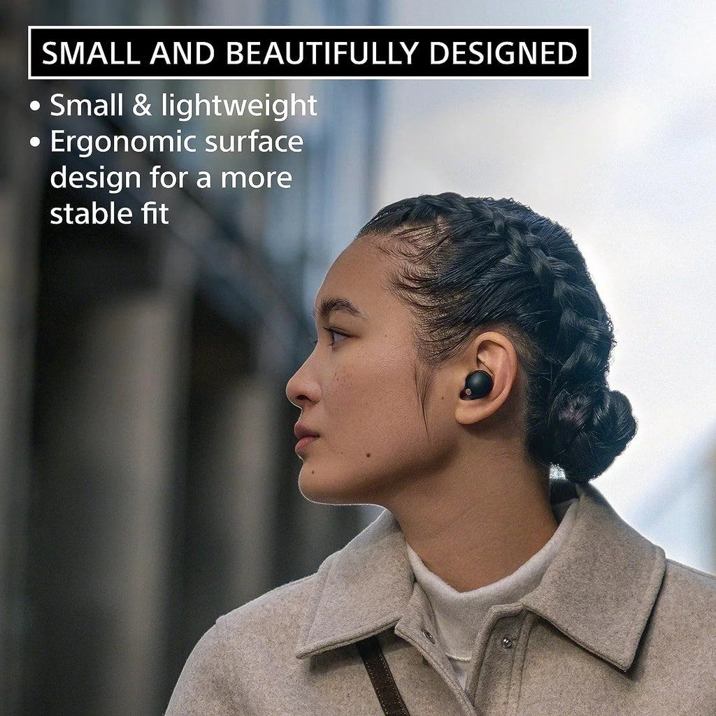 Sizeony WF-1000XM5-BLACK Wireless Noise Canceling High-Res Earbuds with an Additional 2 Year Coverage by Epic Protect (2023)