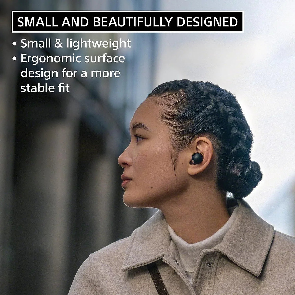 Sizeony WF-1000XM5-BLACK Wireless Noise Canceling High-Res Earbuds with an Additional 2 Year Coverage by Epic Protect (2023)