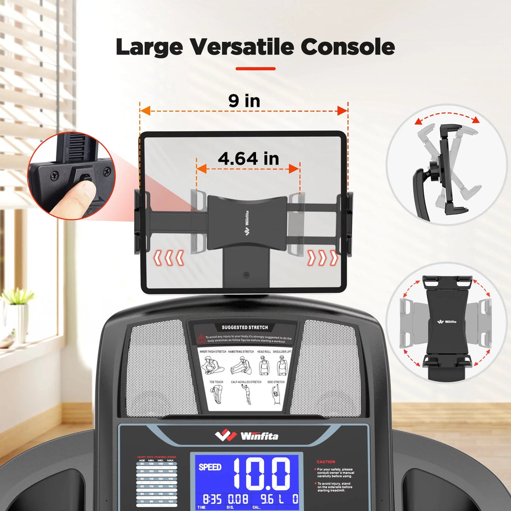 Famistar 4.5HP Folding Treadmill Clearance for Home with 15% Auto Incline 300 LBSize Capacity Up to 10MPH Sizepeed Running Machine