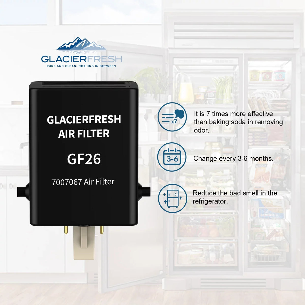 GLACIER FRESizeH Air Filter Replacement for Refrigerator 7007076 Air Filter, 1 Pack