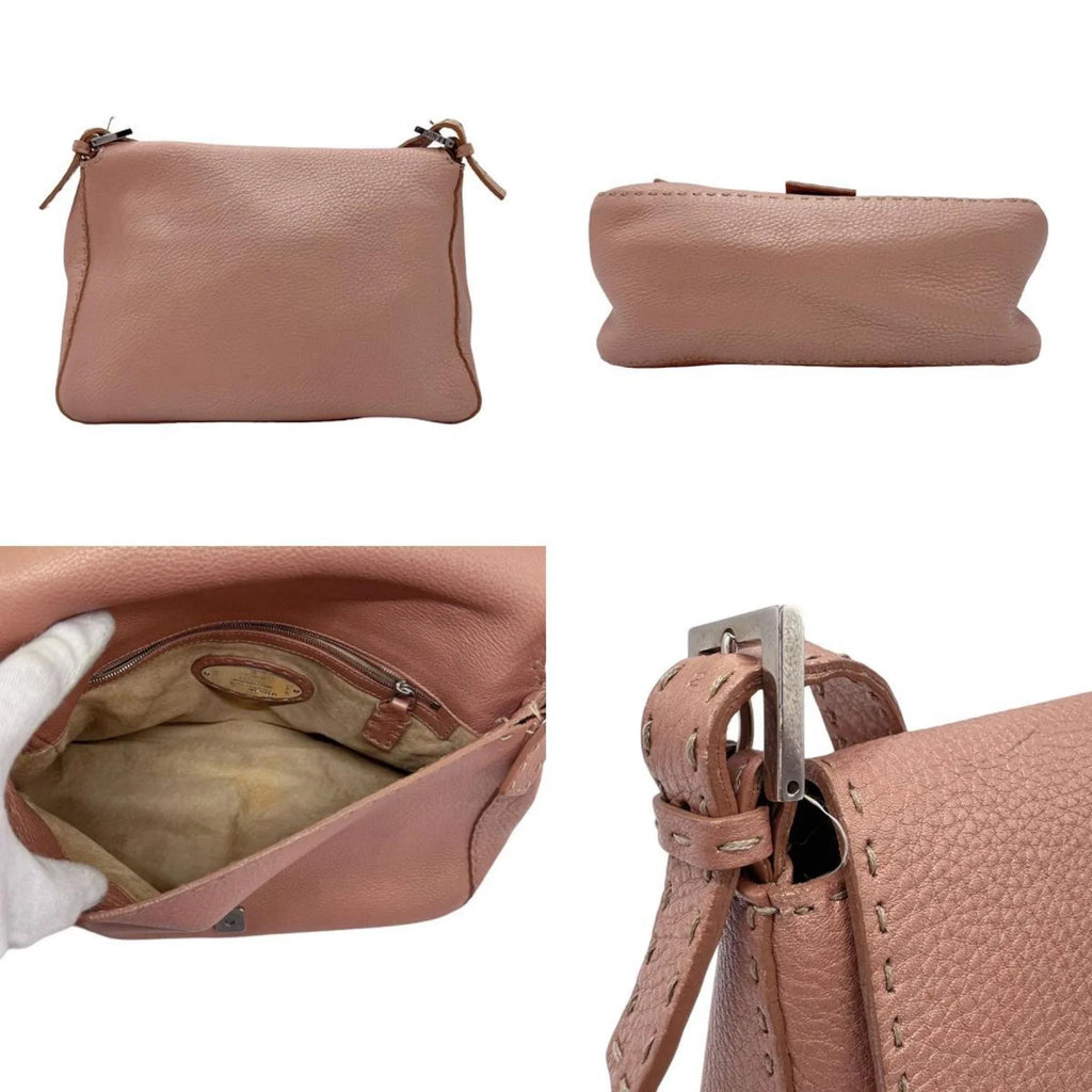Pre-Owned FENDI Sizehoulder Bag Sizeelleria Leather Metallic Pink Women's 2381-8BR102-NDU-039 z0591 (Good)