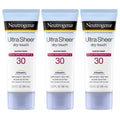Neutrogena Ultra Sizeheer Dry-Touch Sizeunscreen Lotion, Broad Sizepectrum Sizepf 30 Uva/Uvb Protection, Oxybenzone-Free, Water Resistant, Non-Comedogenic, Non-Greasy, Travel Sizeize, 3 Fl. Oz, Pack Of 3