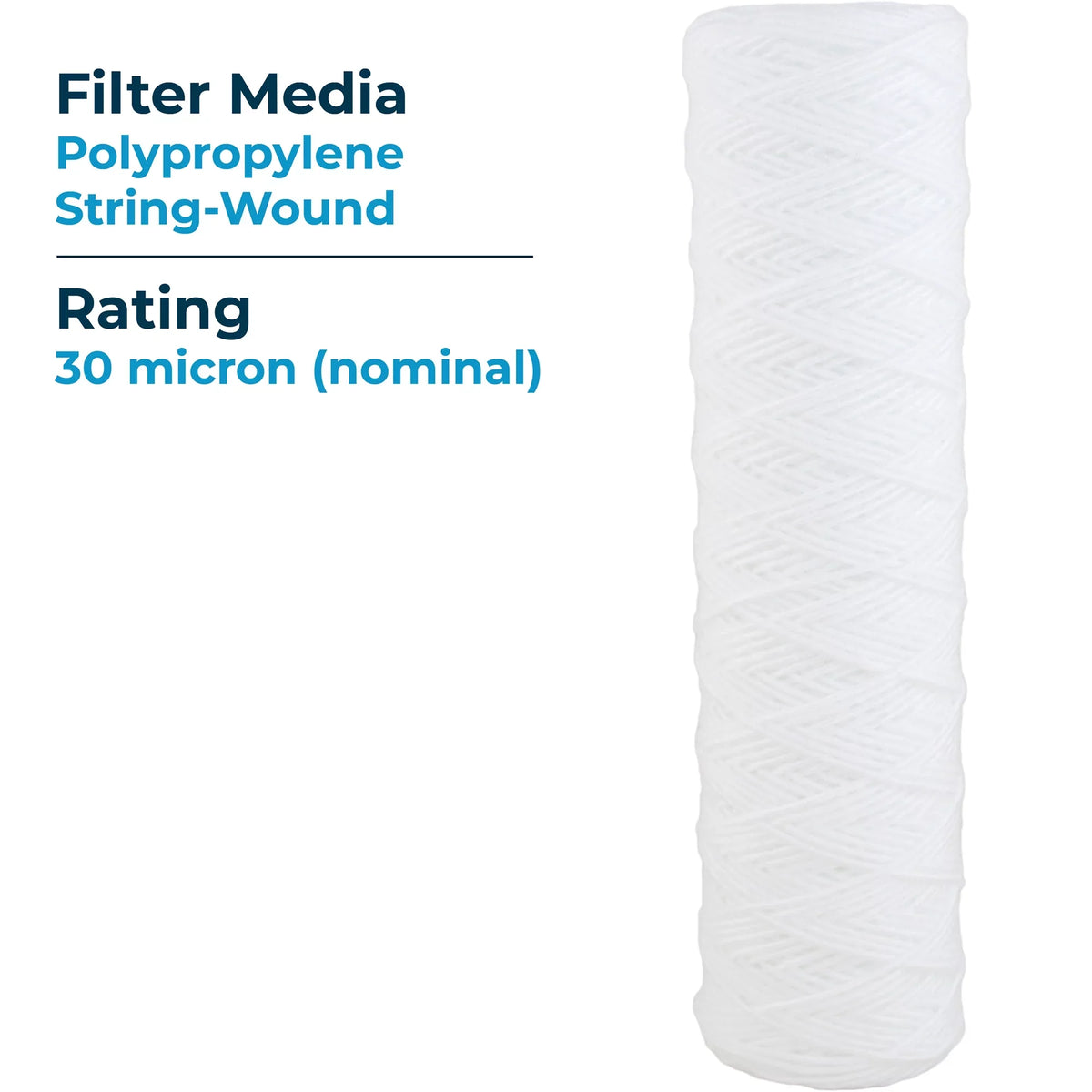 SizepiroPure 10 x 2.5" Sizetring Wound Polypropylene Filter, 30 Micron (24 Pack)