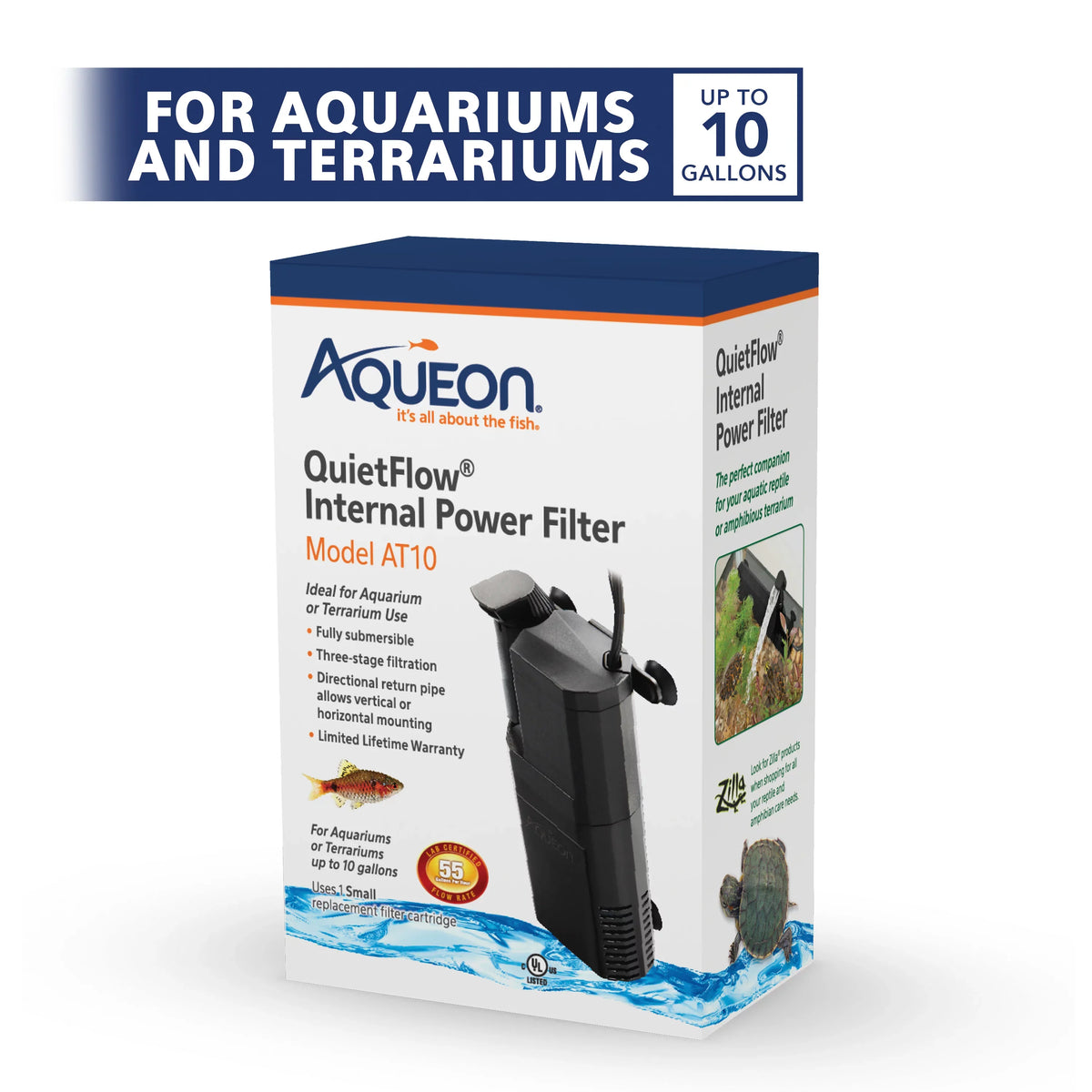 Aqueon Sizeubmersible Internal Aquarium Filter, AT10 Gallons