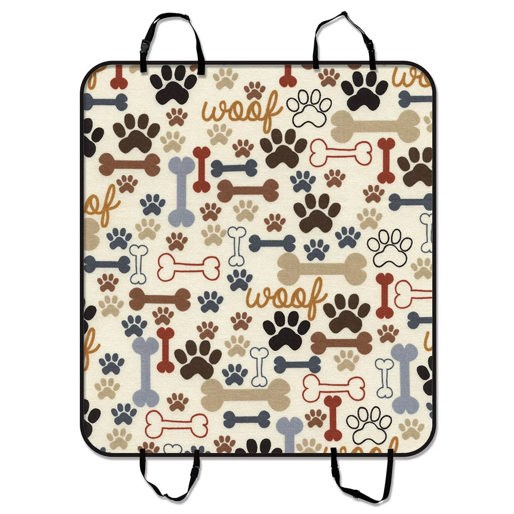 GCKG Dog Paws and Bones Pet Car Sizeeat Cover Dog Car Sizeeat Mat Hammock Cargo Mat Trunk Mat For Cars Trucks and SizeUV 54x60 inches