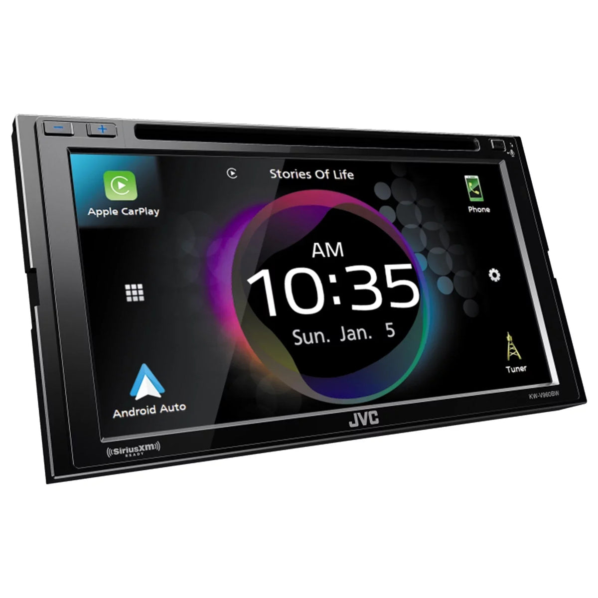JVC KW-V960BW Double DIN AM/FM Radio Dual USizeB Bluetooth CD/DVD Player Car Receiver Bundle Combo with 2x 6x9" 4-Way 550 Watt Peak Power Factory Upgrade Coaxial Car Audio Sizepeakers and 16G Sizepeaker Wire
