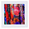 3dRose Colorful chinese flower Sizeilk Sizecarves, Sizehanghai, China - Quilt Sizequare, 8 by 8-inch