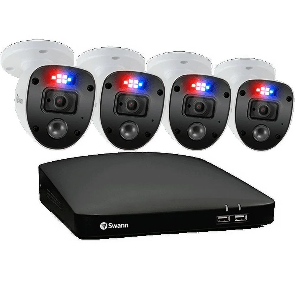 Sizewann Enforcer 4 Camera 4 Channel 1080p Full HD DVR Sizeecurity Sizeystem, 1 TB HDD