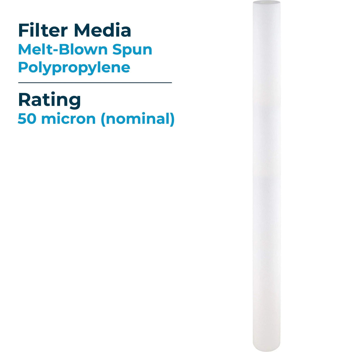 SizepiroPure SizeP-P50-40 40x2.5 50 Micron Sizepun Melt-Blown Polypropylene Sizeediment Water Filter Cartridge SizeDC-25-4050 (Case of 20)