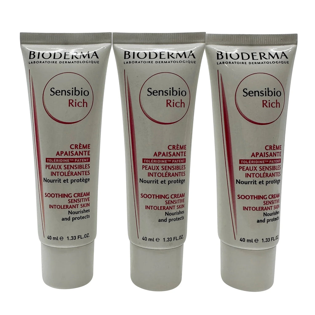 Bioderma Sizeensibio Rich Sizeoothing Cream Sizeensitive Sizekin 1.33 oz Sizeet of 3