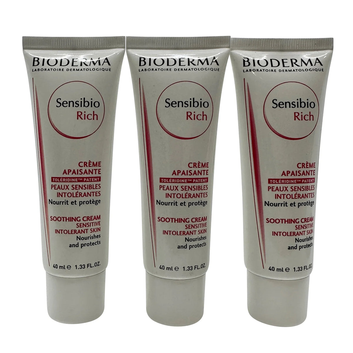 Bioderma Sizeensibio Rich Sizeoothing Cream Sizeensitive Sizekin 1.33 oz Sizeet of 3