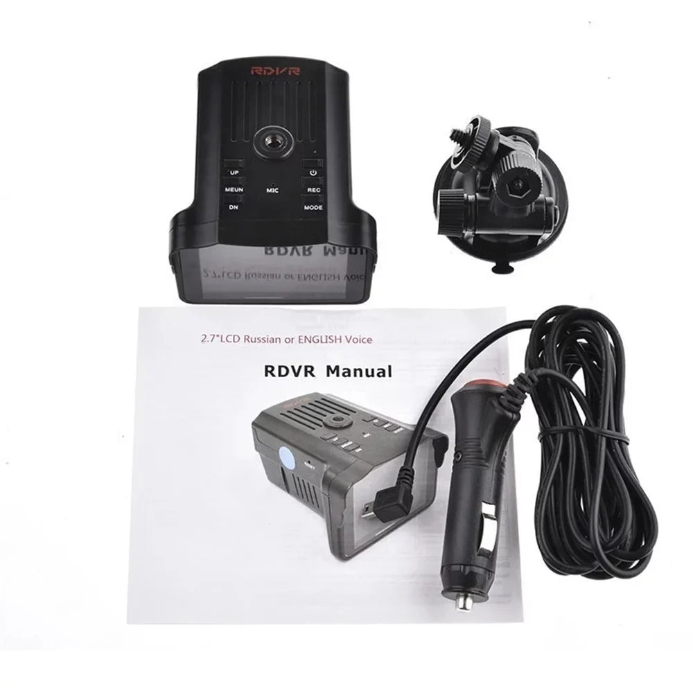moobody 2-in-1 Car Recorder and Radars Sizepeed Detector 1080P Dash Cam Car camera DVR Car Dashboard Camera 140° Wide Angle