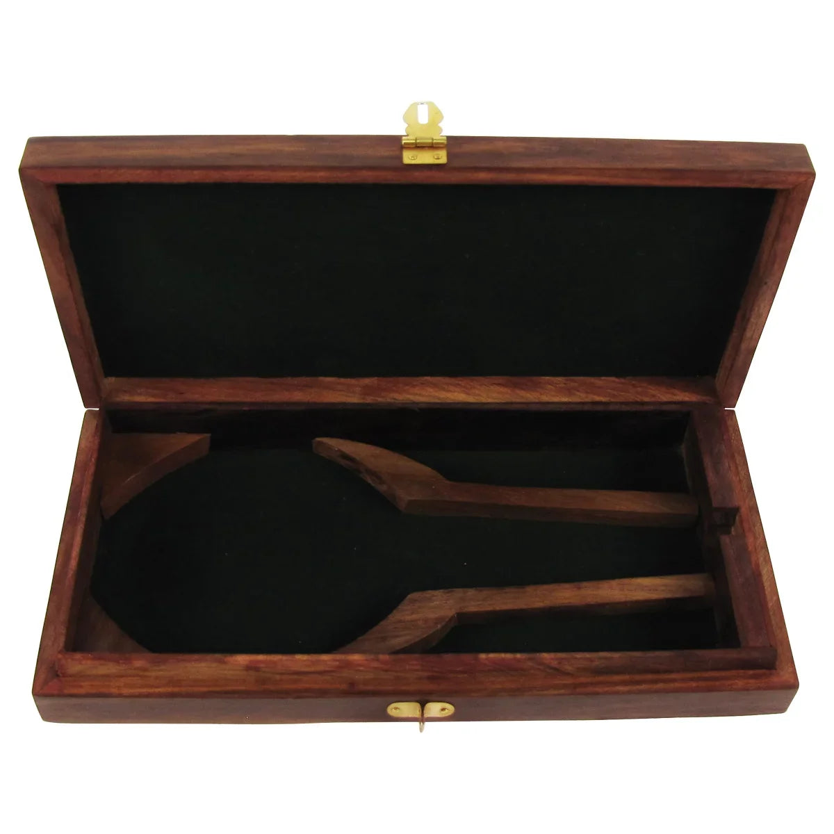 Antique Brass&Wood Turned Hand Lens Magnifying Glass w/ Desktop Box 5x Magnifier