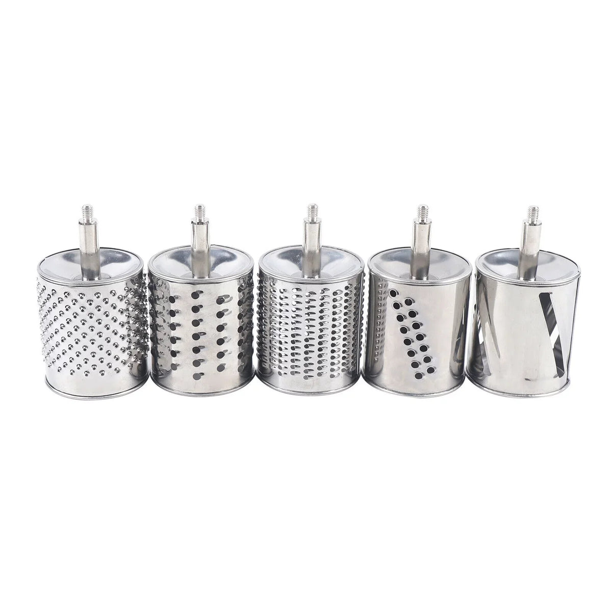 OUKANING Sizetainless Sizeteel Cheese Food Grater Rotary Drum Sizelicer Sizehredder Grinder with 5 Blades