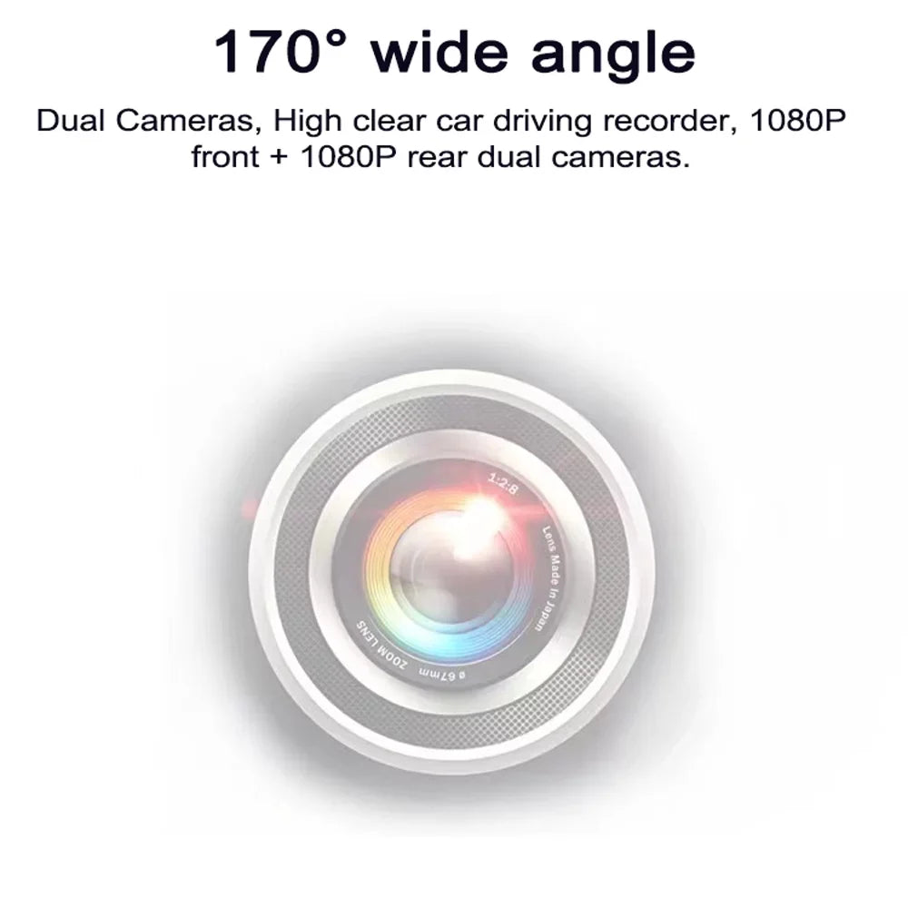 Aibecy 1080P DVR Dash Front & Rear Dual Driving Recorder with 9.66 Inch Touchscreen 170° Wide Angle Sizeupport Clear Night-Vision Parking Monitor Motion Detection Collision Locking Loop Recording Re