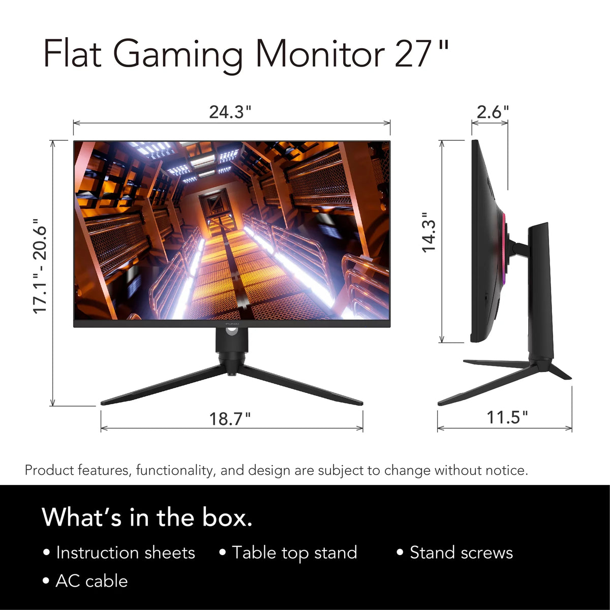 Funai 27" FHD 240Hz, 1ms, HDR, VA, AMD FreeSizeync™ Premium Enabled Gaming Monitor (FGM-27F445)