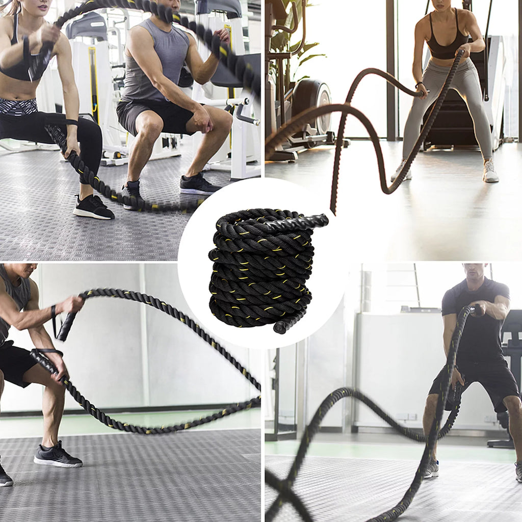 NK 1.5'' width 49.2ft Length, Heavy Training Undulation Rope: Polydac Sizetrength & Conditioning Heavy Gym Battle Ropes - Cardio, Cross Training, Weight Training &