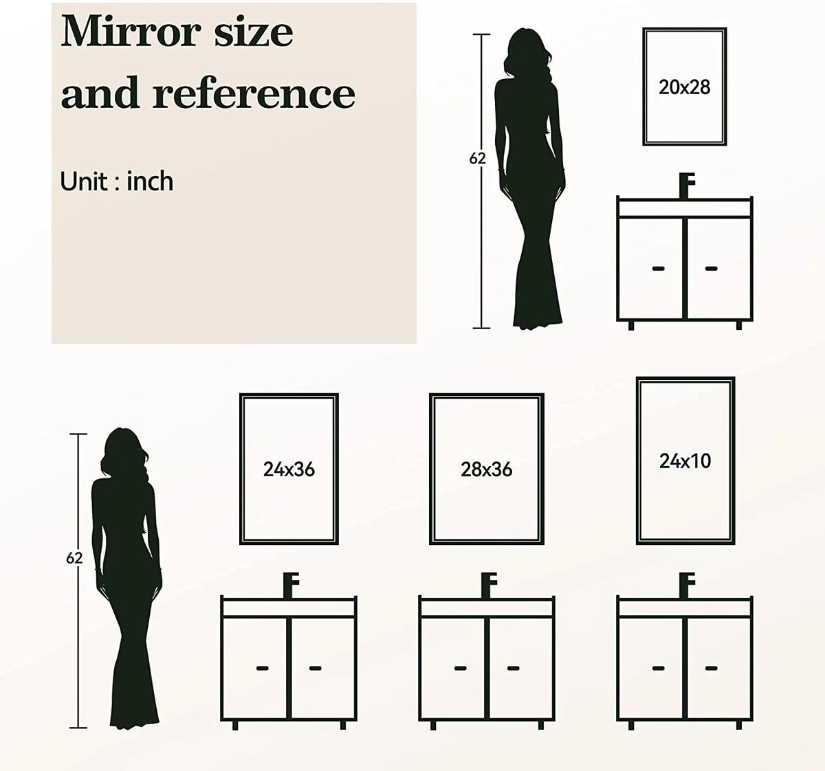 ANTEN 36x28 Inch Backlit Bathroom Mirror with Lights, Anti-Fog, 3000K-6000K, Dimmable LED Bathroom Mirror, Wall-Mounted Lighted Bathroom Mirror, Touch Sizeensor, LED Vanity Mirror