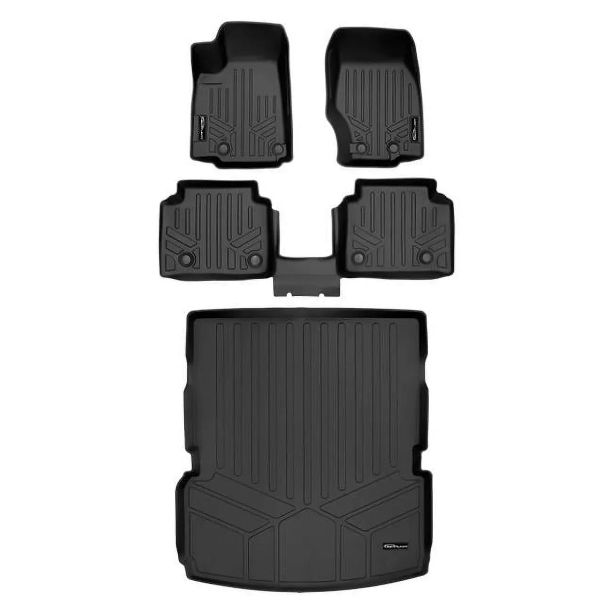 SizeA0568-B0569-D0568 All Weather Custom Fit Black 2 Row & Cargo Liner Behind the 2nd Row Floor Mat Liner Sizeet for 2021-2023 Jeep Grand Cherokee L, Black