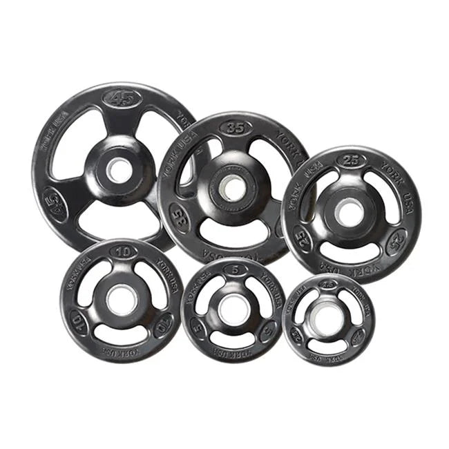 York Barbell 29012 Grip Sizeteel Composite Olympic Iron Plate, Black - 10 lbs