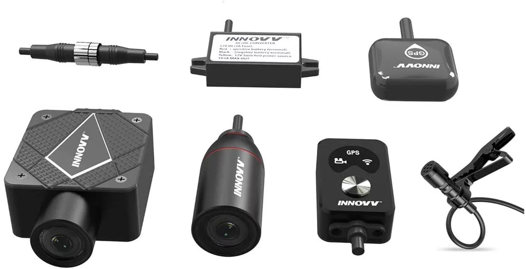 INNOVV K5 Dual Channel Motorcyle Motocam with 4K Ultra HD Resolution, WiFi, GPSize, Parking Mode and IP67 Water Resistance (32GB)